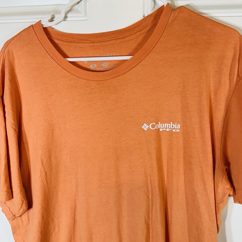 Columbia PFG T Shirt Mens XL Orange Sailfish Marlin Graphic Fishing Outdoors